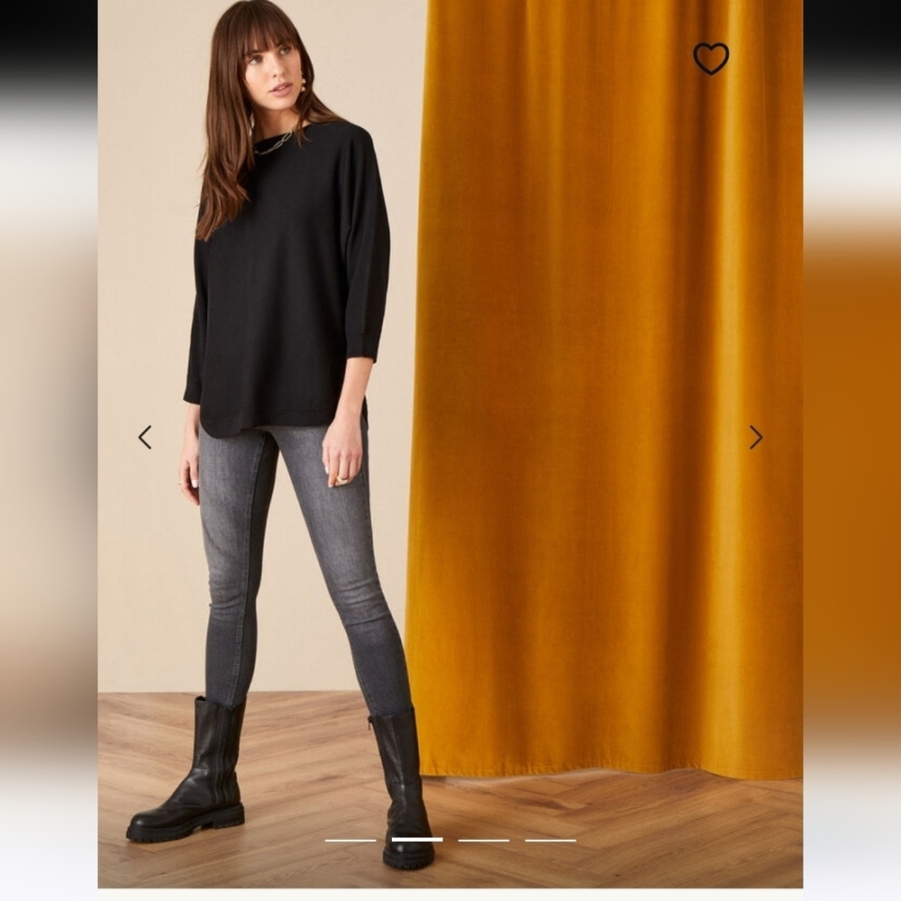 Monsoon Zeena Zip-Back Hem Jumper Black Size L